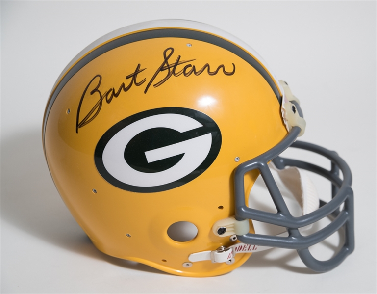 Bart Starr Signed Packers Full Size Riddell Helmet - JSA